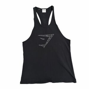 Gymshark Black Shattered Logo Stringer Tank Top Mens Large GUC